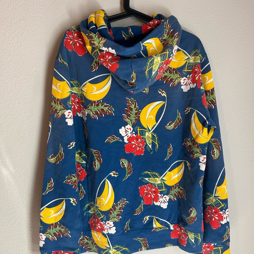 Men’s Polo Ralph Lauren Hoodie Azure Sail Blue Sailboat-Floral Fleece Size M - Picture 3 of 7